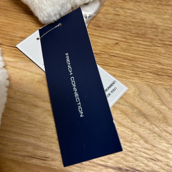 French Connection Women's Winter White Faux Shearling Teddy Lapel Midi Coat NWT - Picture 8 of 8